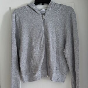 TNA Aritzia grey waffle hoodie, sz 1x